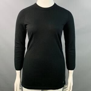 AKRIS Size 12 Black Cashmere Layered Crew Neck Pullover